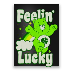 Bears Good Luck Bear Jumping Feelin Lucky Distressed Poster