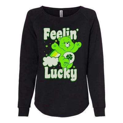 Bears Good Luck Bear Jumping Feelin Lucky Distressed Womens California Wash Sweatshirt