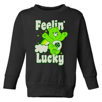 Bears Good Luck Bear Jumping Feelin Lucky Distressed Toddler Sweatshirt