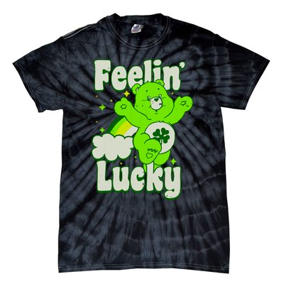 Bears Good Luck Bear Jumping Feelin Lucky Distressed Tie-Dye T-Shirt