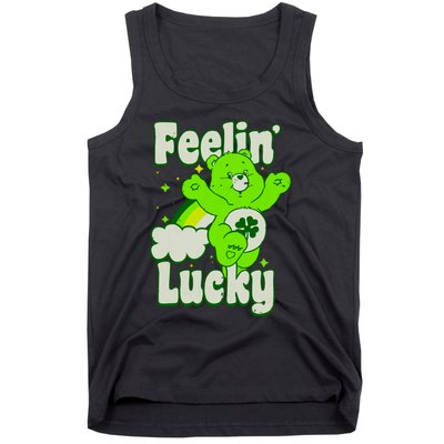 Bears Good Luck Bear Jumping Feelin Lucky Distressed Tank Top