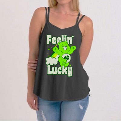 Bears Good Luck Bear Jumping Feelin Lucky Distressed Women's Strappy Tank