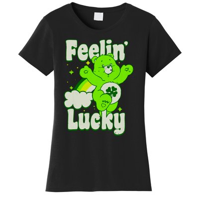 Bears Good Luck Bear Jumping Feelin Lucky Distressed Women's T-Shirt