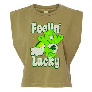 Bears Good Luck Bear Jumping Feelin Lucky Distressed Garment-Dyed Women's Muscle Tee