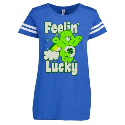 Bears Good Luck Bear Jumping Feelin Lucky Distressed Enza Ladies Jersey Football T-Shirt