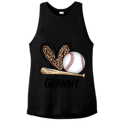 Baseball Granny Leopard Heart Baseball Lover Great Gift Ladies PosiCharge Tri-Blend Wicking Tank
