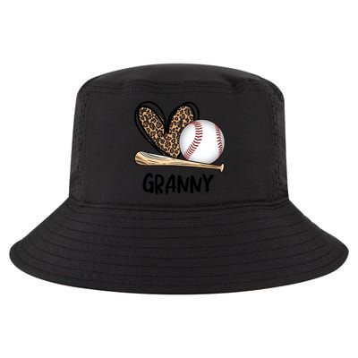 Baseball Granny Leopard Heart Baseball Lover Great Gift Cool Comfort Performance Bucket Hat