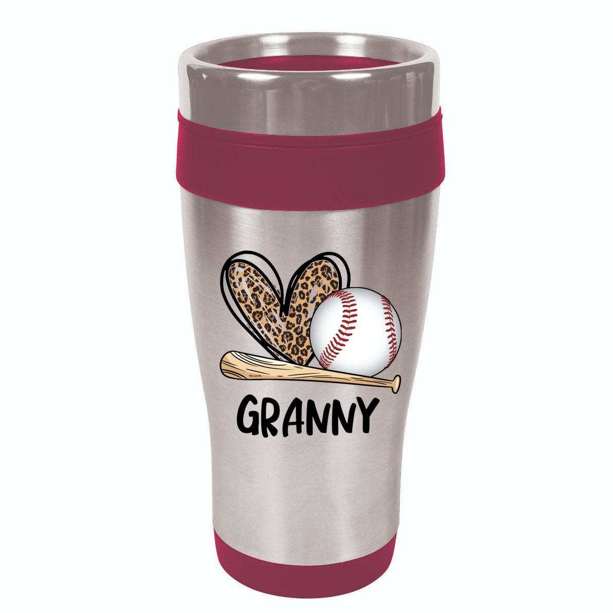 Baseball Granny Leopard Heart Baseball Lover Great Gift 7 Panel Mesh Trucker Snapback Hat