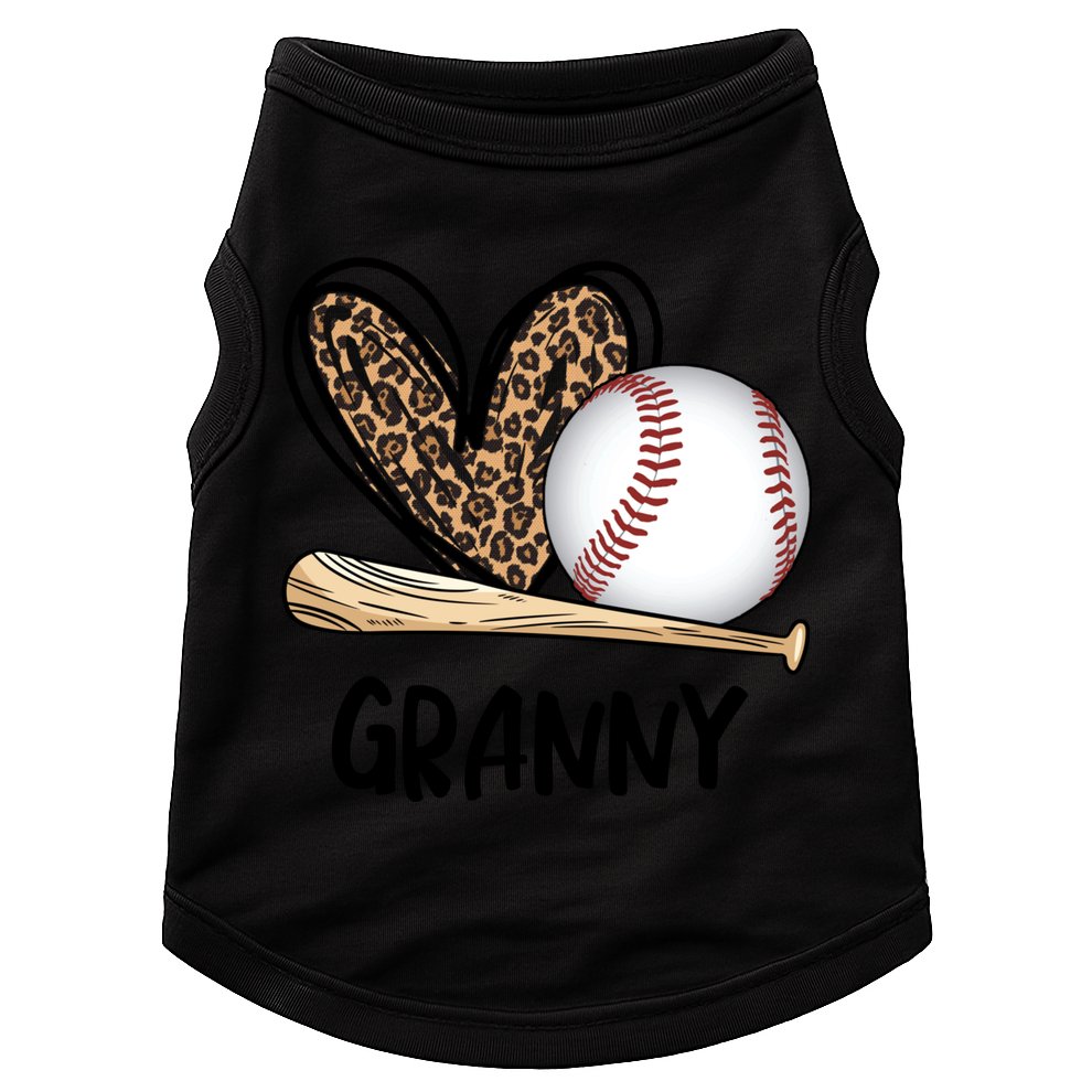 Baseball Granny Leopard Heart Baseball Lover Great Gift Doggie Tank