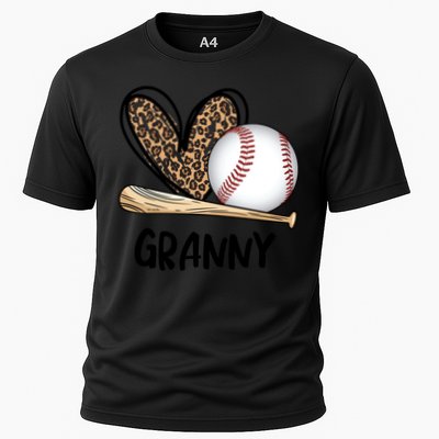 Baseball Granny Leopard Heart Baseball Lover Great Gift Cooling Performance Crew T-Shirt