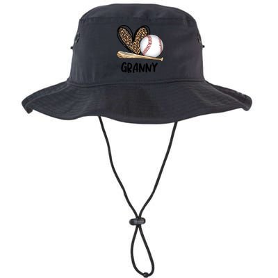 Baseball Granny Leopard Heart Baseball Lover Great Gift Bucket Hat