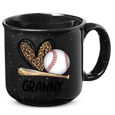 Baseball Granny Leopard Heart Baseball Lover Great Gift 15oz Campfire Ceramic Mug