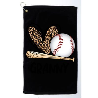 Baseball Granny Leopard Heart Baseball Lover Great Gift Golf Towel