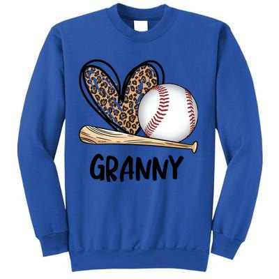 Baseball Granny Leopard Heart Baseball Lover Great Gift Sweatshirt