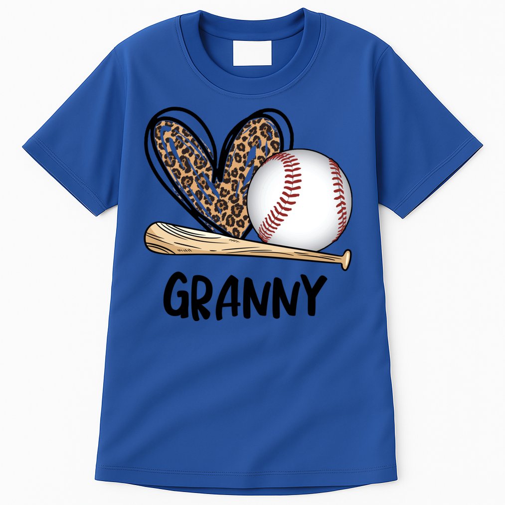 Baseball Granny Leopard Heart Baseball Lover Great Gift Tall T-Shirt