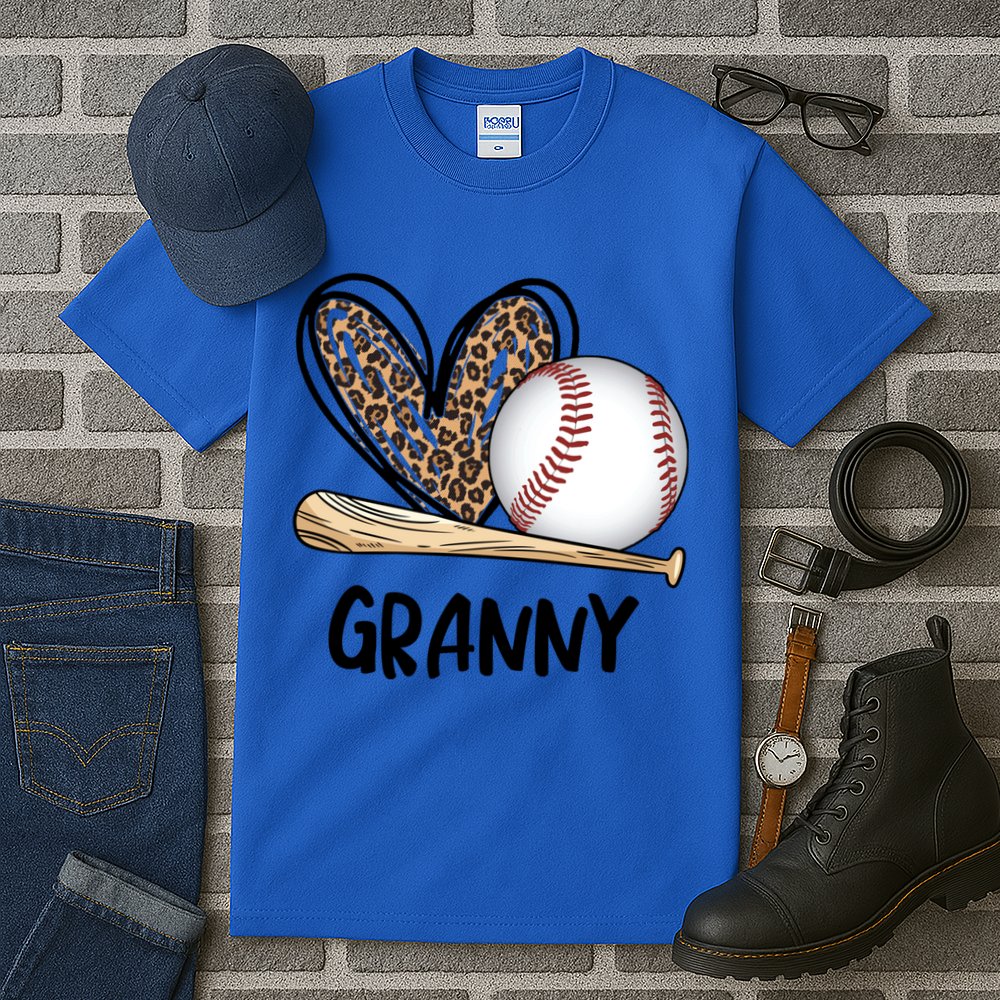 Baseball Granny Leopard Heart Baseball Lover Great Gift Tall T-Shirt