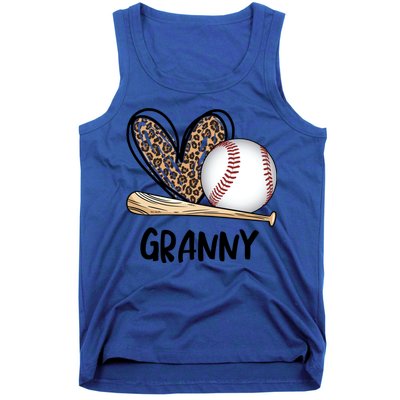 Baseball Granny Leopard Heart Baseball Lover Great Gift Tank Top