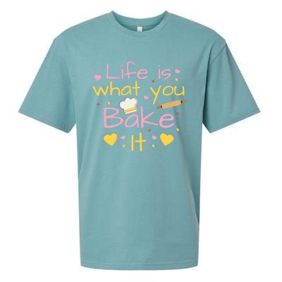 Baking Gift Life Is What You Bake It Humor Cute Gift Sueded Cloud Jersey T-Shirt