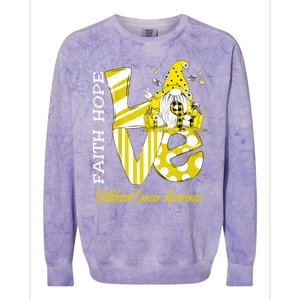 Bee Gnome Love Hood Cancer Awareness Great Gift Colorblast Crewneck Sweatshirt