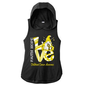 Bee Gnome Love Hood Cancer Awareness Great Gift Ladies PosiCharge Tri-Blend Wicking Draft Hoodie Tank