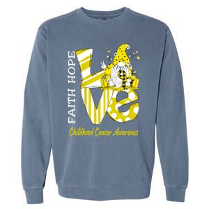 Bee Gnome Love Hood Cancer Awareness Great Gift Garment-Dyed Sweatshirt