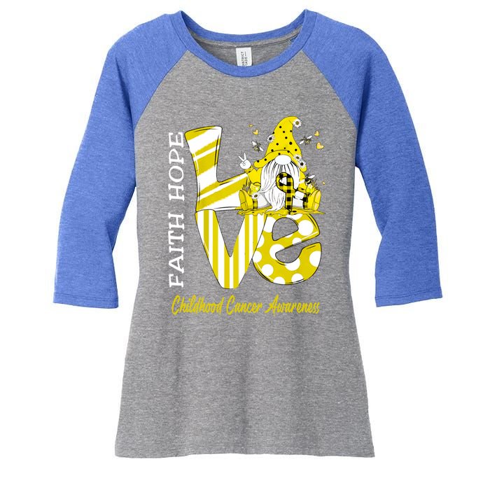 Bee Gnome Love Hood Cancer Awareness Great Gift Women's Tri-Blend 3/4-Sleeve Raglan Shirt