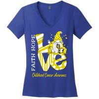 Bee Gnome Love Hood Cancer Awareness Great Gift Women's V-Neck T-Shirt