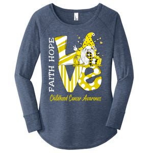 Bee Gnome Love Hood Cancer Awareness Great Gift Women's Perfect Tri Tunic Long Sleeve Shirt