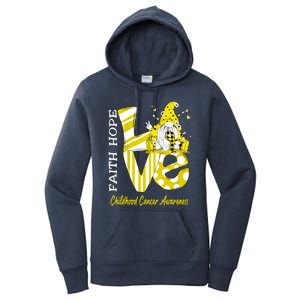 Bee Gnome Love Hood Cancer Awareness Great Gift Women's Pullover Hoodie