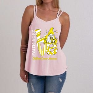 Bee Gnome Love Hood Cancer Awareness Great Gift Women's Strappy Tank