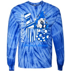 Bee Gnome Love Colon Cancer Awareness Gift Tie-Dye Long Sleeve Shirt