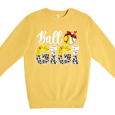 Ball Gigi Leopard Baseball Softball Gigi Grandma Great Gift Premium Crewneck Sweatshirt