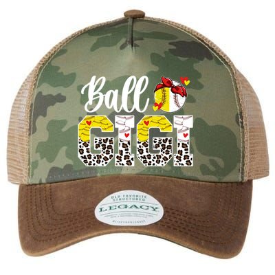 Ball Gigi Leopard Baseball Softball Gigi Grandma Great Gift Legacy Tie Dye Trucker Hat