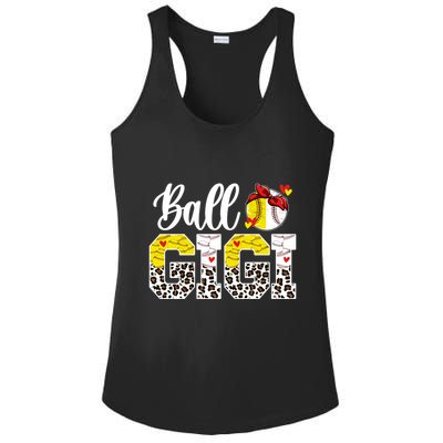Ball Gigi Leopard Baseball Softball Gigi Grandma Great Gift Ladies PosiCharge Competitor Racerback Tank