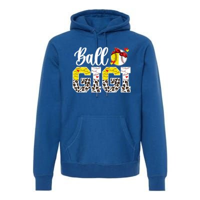 Ball Gigi Leopard Baseball Softball Gigi Grandma Great Gift Premium Hoodie