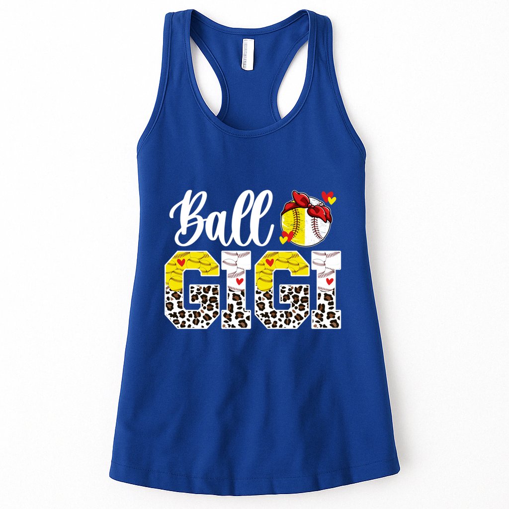 Ball Gigi Leopard Baseball Softball Gigi Grandma Great Gift Womens Tank Top