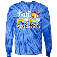 Ball Gigi Leopard Baseball Softball Gigi Grandma Great Gift Tie-Dye Long Sleeve Shirt