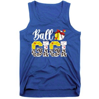 Ball Gigi Leopard Baseball Softball Gigi Grandma Great Gift Tank Top