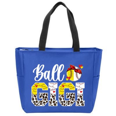 Ball Gigi Leopard Baseball Softball Gigi Grandma Great Gift Zip Tote Bag