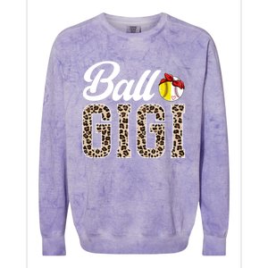 Ball Gigi Leopard Softball Baseball Gigi Grandma Meaningful Gift Colorblast Crewneck Sweatshirt