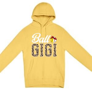 Ball Gigi Leopard Softball Baseball Gigi Grandma Meaningful Gift Premium Pullover Hoodie