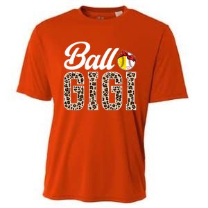 Ball Gigi Leopard Softball Baseball Gigi Grandma Meaningful Gift Cooling Performance Crew T-Shirt