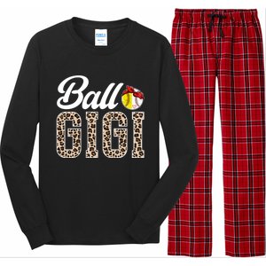 Ball Gigi Leopard Softball Baseball Gigi Grandma Meaningful Gift Long Sleeve Pajama Set