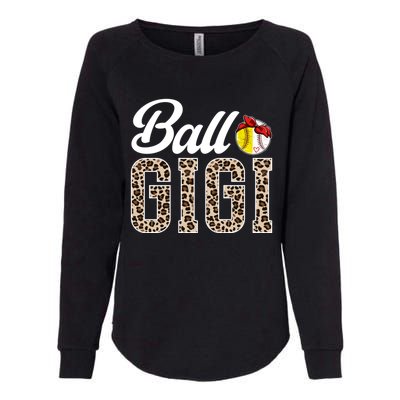 Ball Gigi Leopard Softball Baseball Gigi Grandma Meaningful Gift Womens California Wash Sweatshirt