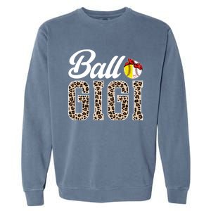 Ball Gigi Leopard Softball Baseball Gigi Grandma Meaningful Gift Garment-Dyed Sweatshirt