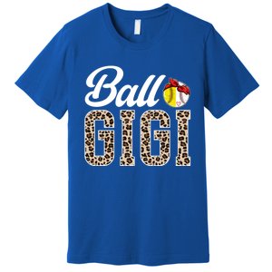 Ball Gigi Leopard Softball Baseball Gigi Grandma Meaningful Gift Premium T-Shirt