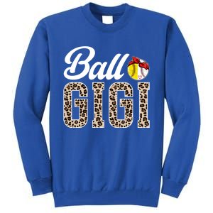 Ball Gigi Leopard Softball Baseball Gigi Grandma Meaningful Gift Tall Sweatshirt