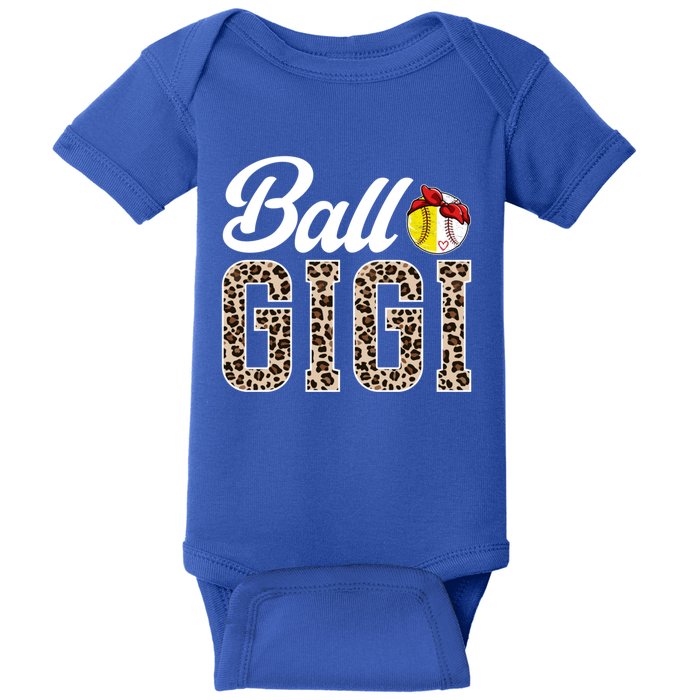 Ball Gigi Leopard Softball Baseball Gigi Grandma Meaningful Gift Baby Bodysuit