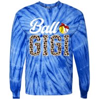 Ball Gigi Leopard Softball Baseball Gigi Grandma Meaningful Gift Tie-Dye Long Sleeve Shirt