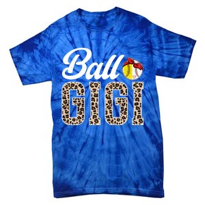 Ball Gigi Leopard Softball Baseball Gigi Grandma Meaningful Gift Tie-Dye T-Shirt